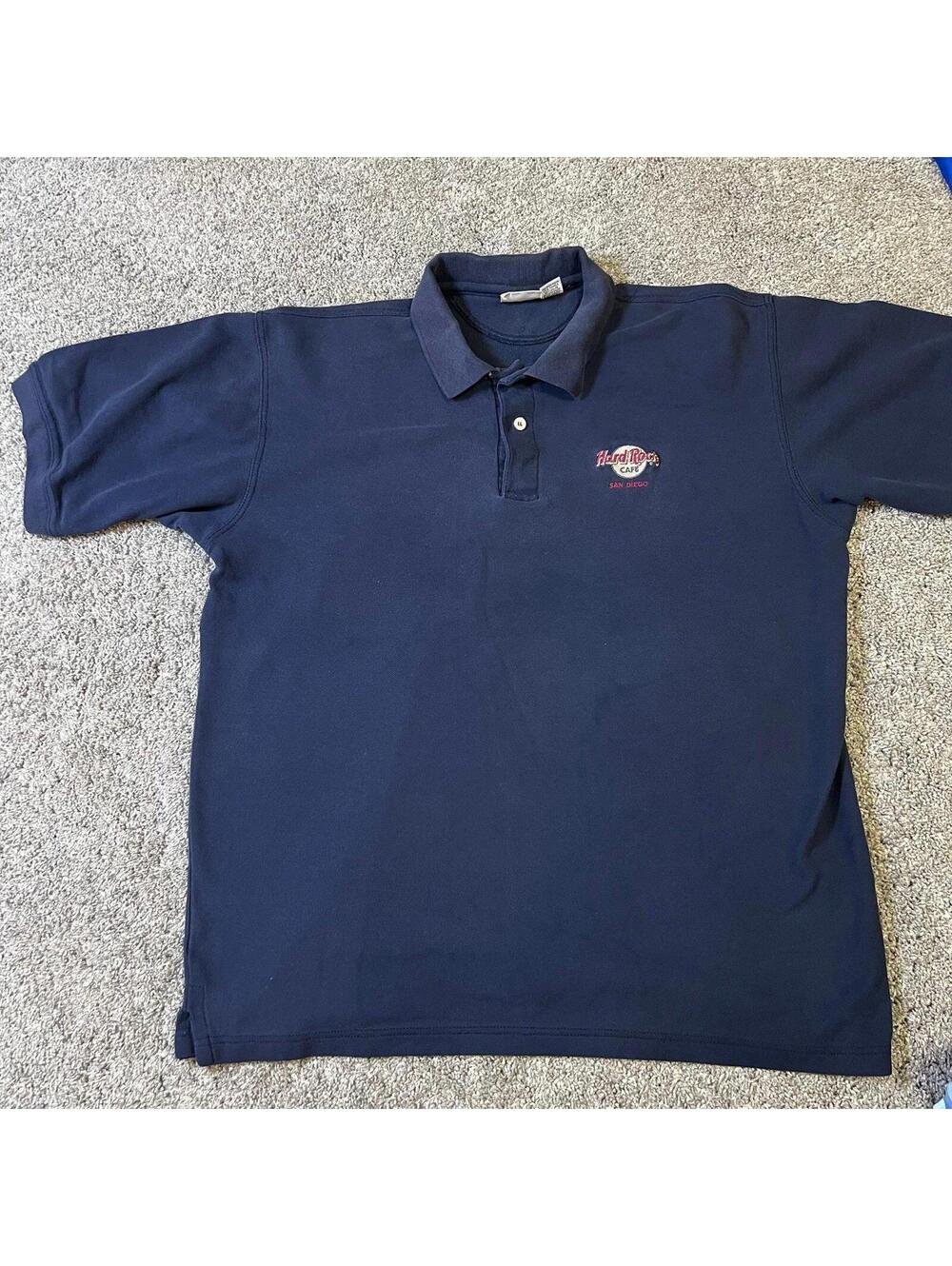 Hard Rock Cafe Vintage Blue San Diego Vintage Polo size Large